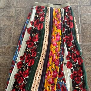 Anthropologie Multicolor Floral A-Line Skirt